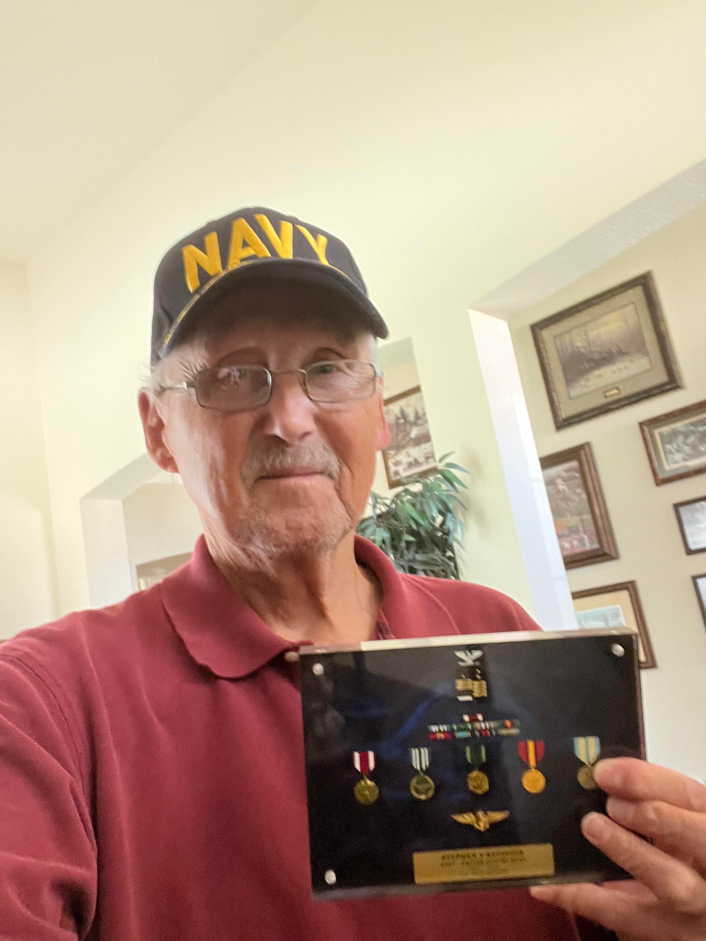Ret. Navy Captain Stephen Register holding his custom Valor Block™